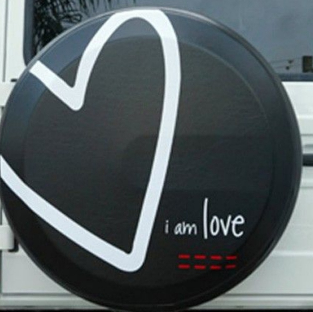 PEACE LOVE WORLD "I AM LOVE" ❤SPARE TIRE COVER 29"